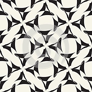 Vector seamless pattern with a grid of different geometric shapes